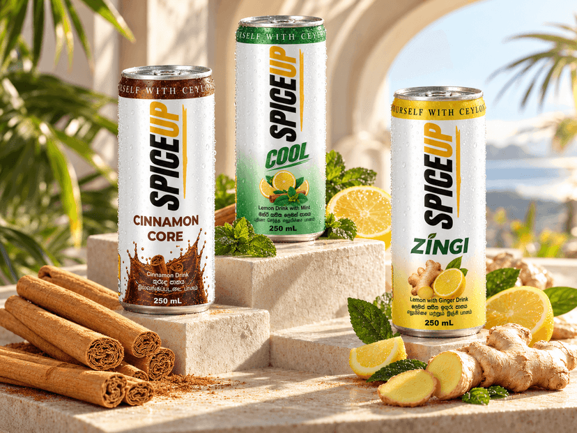 SPICEUP Cinnamon Cream Soda can with a cinnamon splash, ice and vanilla